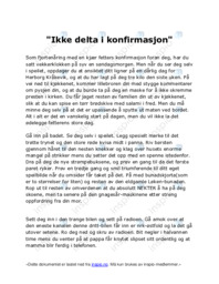 Ikke delta i konfirmasjon