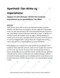 Apartheid i Sør-Afrika og imperialisme