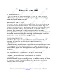 Litteratur etter 1940
