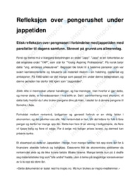 Refleksjon over pengerushet under jappetiden