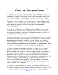 “Eldest” by Christopher Paolini