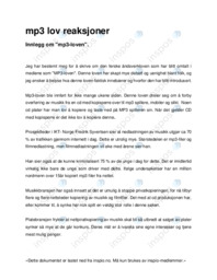 mp3 lov reaksjoner