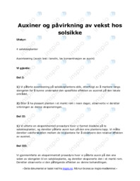 Auxiner og påvirkning av vekst hos solsikke