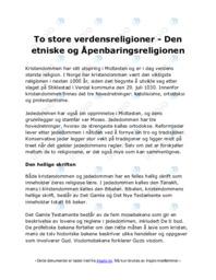 To store verdensreligioner | Den etniske og Åpenbaringsreligionen