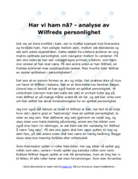 Har vi ham nå | analyse av Wilfreds personlighet