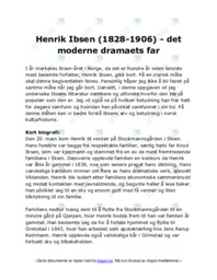 Henrik Ibsen (1828-1906) | det moderne dramaets far
