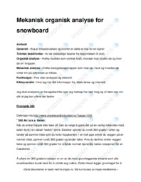 Mekanisk organisk analyse for snowboard