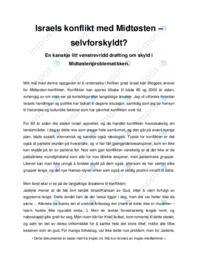 Israels konflikt med Midtøsten – selvforskyldt?