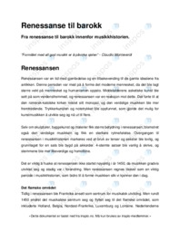 Renessanse til barokk