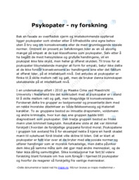 Psykopater | ny forskning