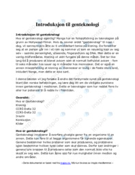 Introduksjon til genteknologi