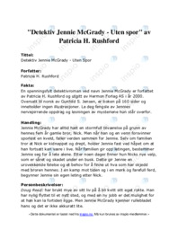 Detektiv Jennie McGrady | Uten spor av Patricia H. Rushford