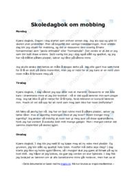 Skoledagbok om mobbing