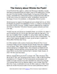 The history about Winnie the Pooh