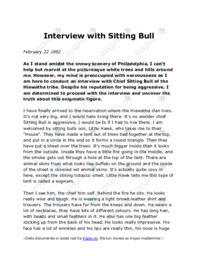 Interview with Sitting Bull