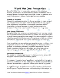 World War One Poison Gas