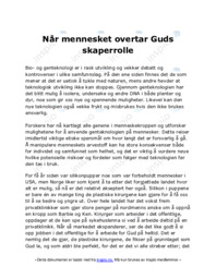 Når mennesket overtar Guds skaperrolle
