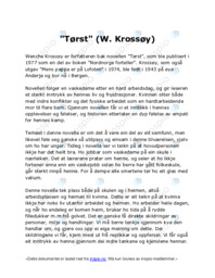 “Tørst” | W. Krossøy