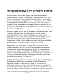 Reklameanalyse | Synnøve Finden