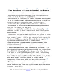 Den katolske kirkens forhold til nazismen