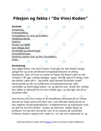 Fiksjon og fakta i  Da Vinci Koden