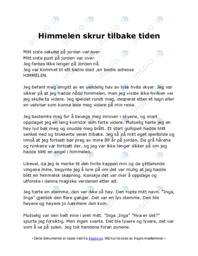 Himmelen skrur tilbake tiden