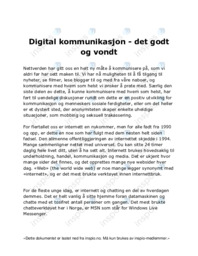 Digital kommunikasjon – det godt og vondt