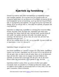 Kjærleik og forelsking