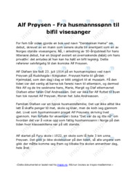 Alf Prøysen – Fra sønn av husmann til visesanger med bifil legning