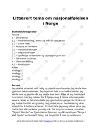 Littærert tema om nasjonalfølelsen i Norge