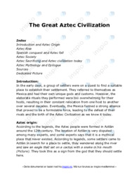 The Great Aztec Civilization