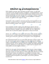 Alkohol og prestasjonsevne