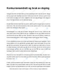 Konkurranseidrett og bruk av doping