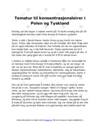 Tematur til konsentrasjonsleirer i Polen og Tyskland