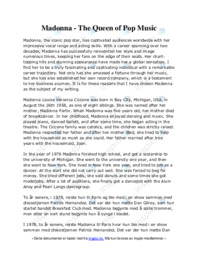 Madonna – The Queen of Pop Music