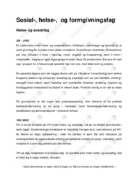 Sosial-, helse-,  og formgivningsfag