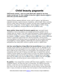 Child beauty pageants