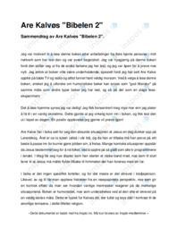 Are Kalvøs “Bibelen 2”