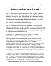 Krisepsykologi som industri
