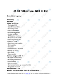 JA til folkestyre, NEI til EU