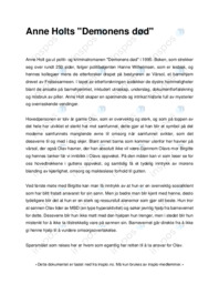 Anne Holts “Demonens død”