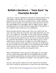 British Literature | Jane Eyre by Charlotte Brontë