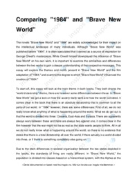 Comparing 1984 and Brave New World
