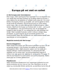 Europa på vei mot en enhet