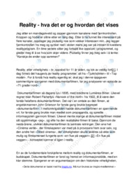Reality | hva det er og hvordan det vises
