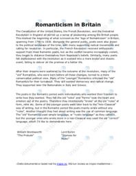 Romanticism in Britain