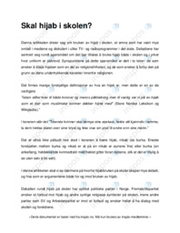 Skal hijab i skolen?