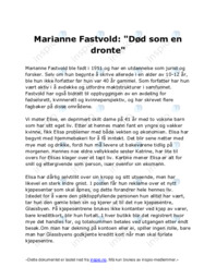 Marianne Fastvold – “Død som en dronte”