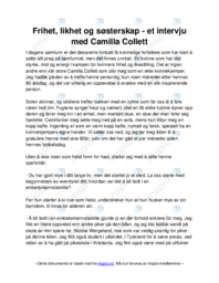Frihet, likhet og søsterskap | et intervju med Camilla Collett