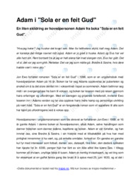 Adam i “Sola er en feit Gud”